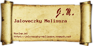 Jaloveczky Melissza névjegykártya